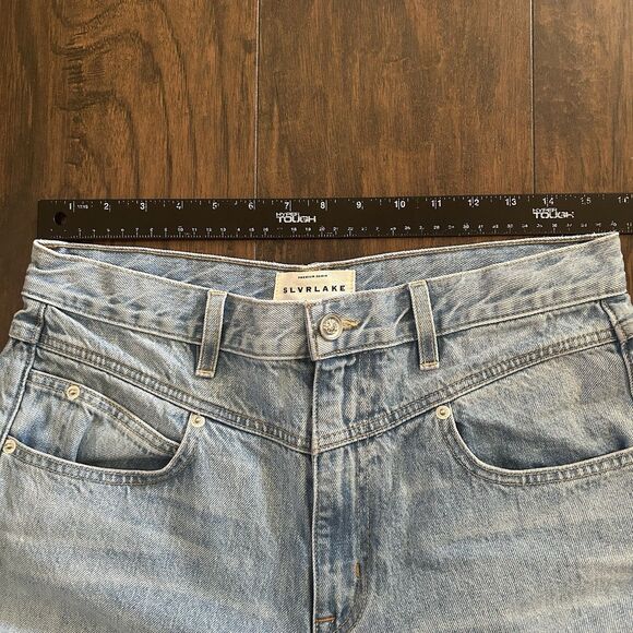 Slvrlake Grace Double Yoke Jeans Let It Ride Raw Hem Crop 31 Wide Leg - Picture 3 of 12